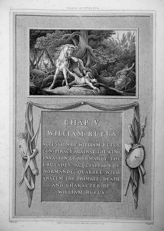 James Neagle, Death of William Rufus., antique map, old maps