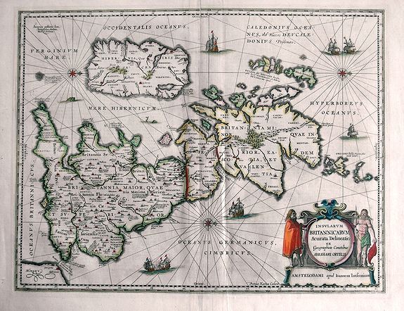 JANSSON, J., Insularum Britannicarum Acurata Delineatio ex Geographicis Conatibus Abraham Ortelii., antique map, old maps