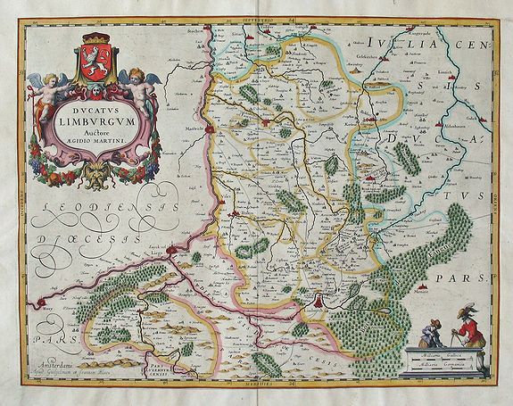 BLAEU, Willem Jansz. and Joan, Ducatus Limburgum Auctore Aegido Martini. Amsterdami Apud Guiljelmum et Joannem Blaeu., antique map, old maps