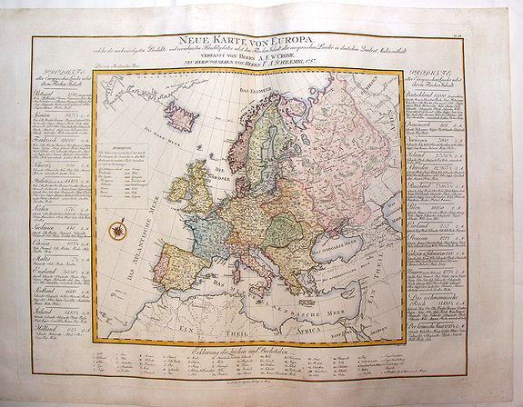 SCHRAMBL, F., Neue Karte Von Europa, antique map, old maps