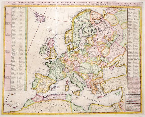 CHATELAIN, Henri Abraham, Carte De L'Europe Suivant Les Plus Nouvelles Observations De Messieurs De L'Academie Des Sciences . . ., antique map, old maps