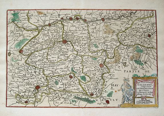 DE LA FEUILLE, P., La Flandre Gallicane, Comprennant Le Chastellenie..., antique map, old maps