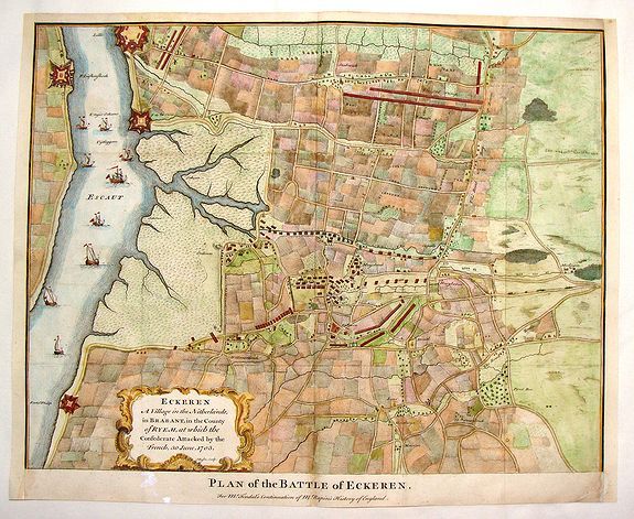 RAPIN, P., Plan of the Battle of Eckeren., antique map, old maps
