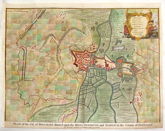 RAPIN, P., Plan of the City of Bouchaine., antique map, old maps