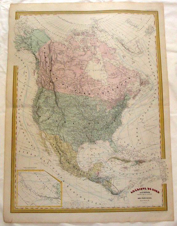 DUFOUR, A., Amerique du Nord., antique map, old maps