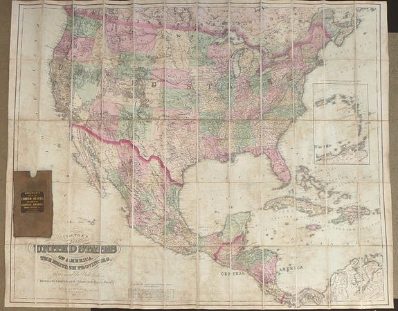 G W & C B Colton , Colton’s Map of the United States of America The British Provinces, Mexico and the West Indies, Showing the Country from the Atlantic to the Pacific Oceans. , antique map, old maps