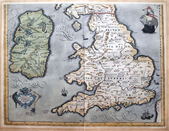 ORTELIUS, A., Brittanicarum Insularum Vetus Descriptio., antique map, old maps