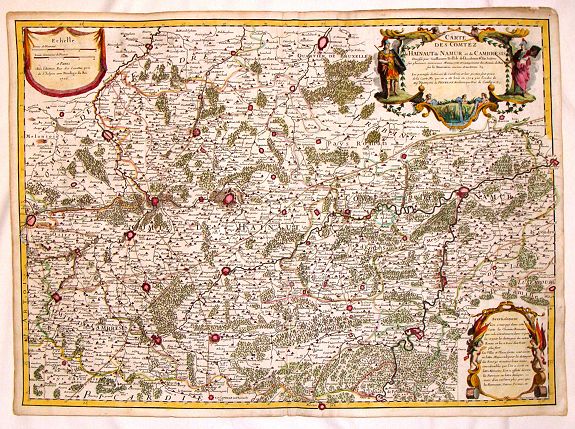 DELISLE, G., Carte des Comtez de Hainaut de Namur et de Cambresis., antique map, old maps