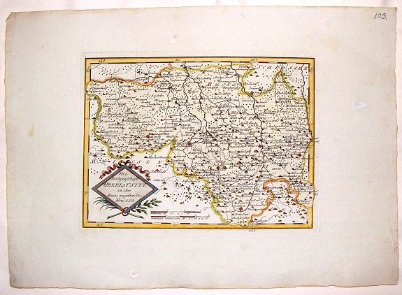 VON REILLY, J., Die Markgraftschaft in ihre Kreise Eingetheilt Nro. 103., antique map, old maps