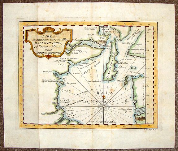 ROSSI, V., Carta Rappresente Una Parte dlla Baja D'Hudson., antique map, old maps