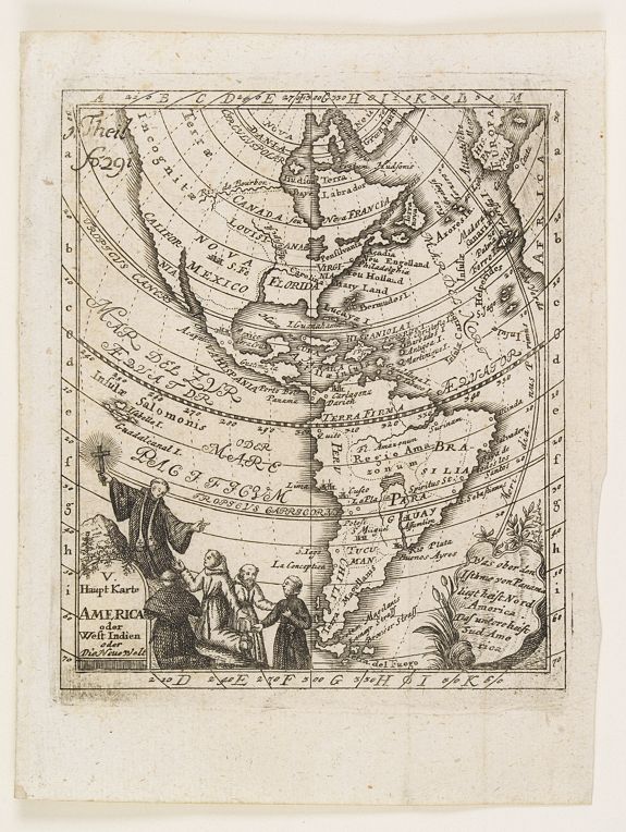 DESING, A., V. Haupt Karte America oder West Indien oder Die Neue Welt., antique map, old maps