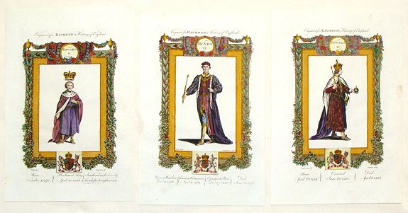 RAYMOND, G., (3 Engravings) Edward IV, Henry VI & Edward V., antique map, old maps