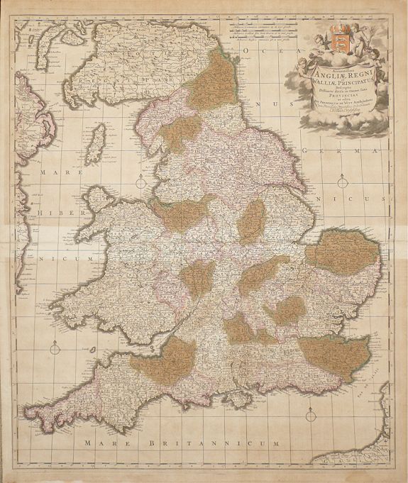 DE WIT, F., Accuratissima Angliae Regni et Walliae Principatus Descriptio Distincte Divisa in Omnes Suas Provincias, antique map, old maps