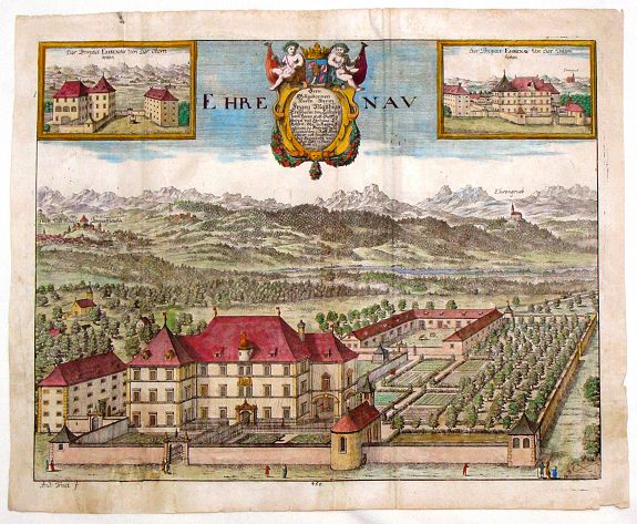 TROST, A., Ehrenau., antique map, old maps