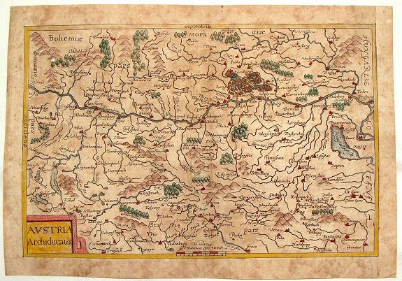 MERIAN, M., Austria Archducatus., antique map, old maps
