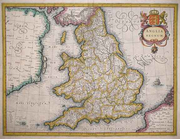 MERCATOR, G. / HONDIUS, J., Anglia Regnum., antique map, old maps
