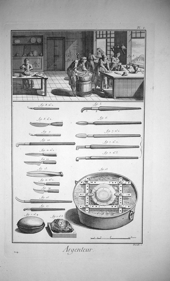 DIDEROT, D., (3 Plate set) Argenteur., antique map, old maps