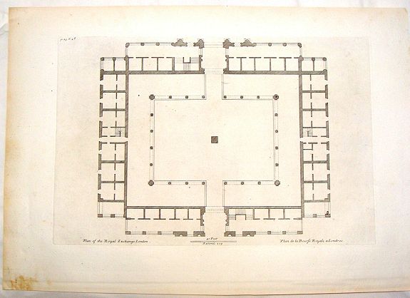 CAMPBELL, C., Plan of the Royal Echange, London., antique map, old maps