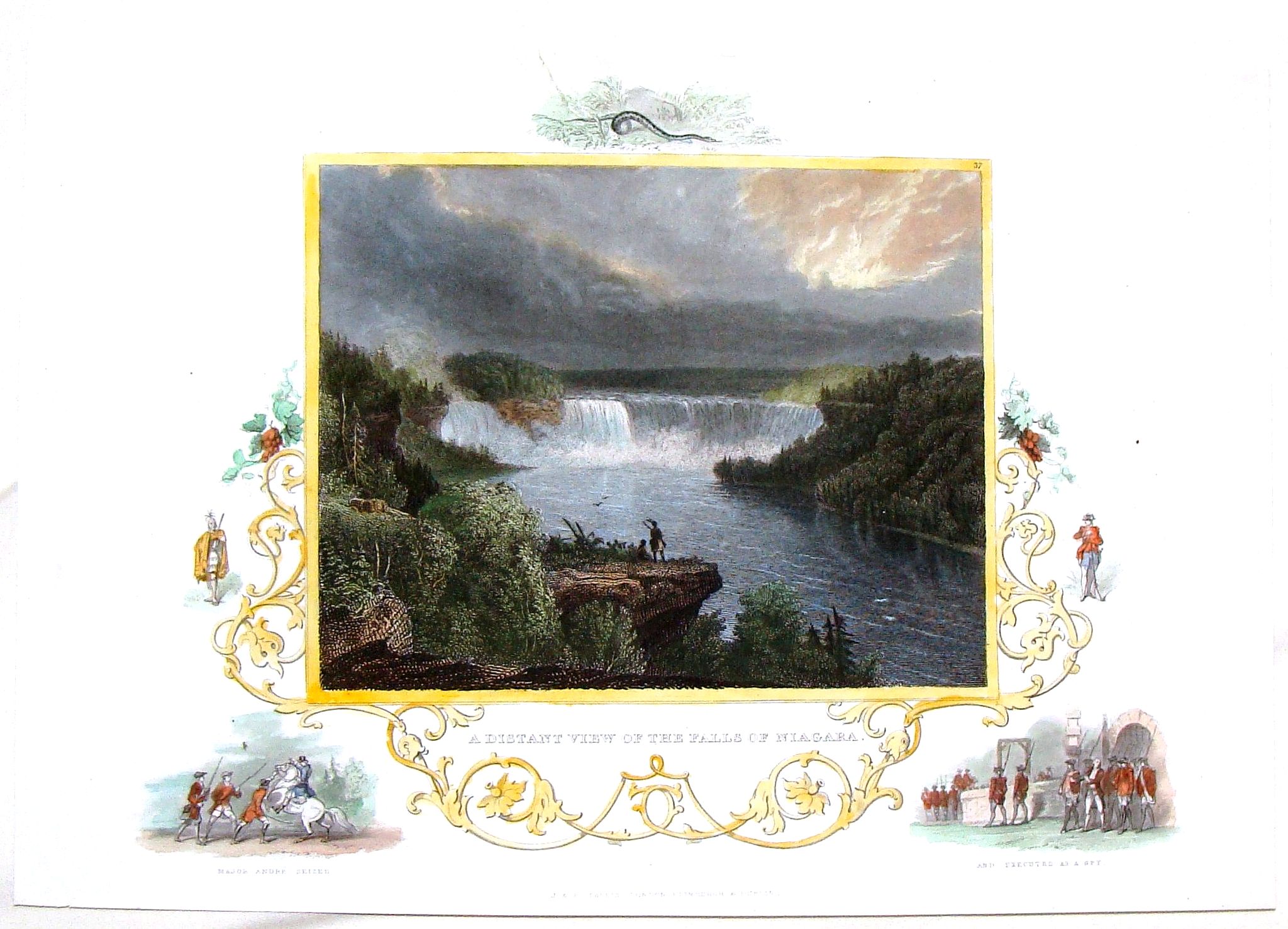 TALLIS, J., A Distant View of the Falls of Niagara., antique map, old maps
