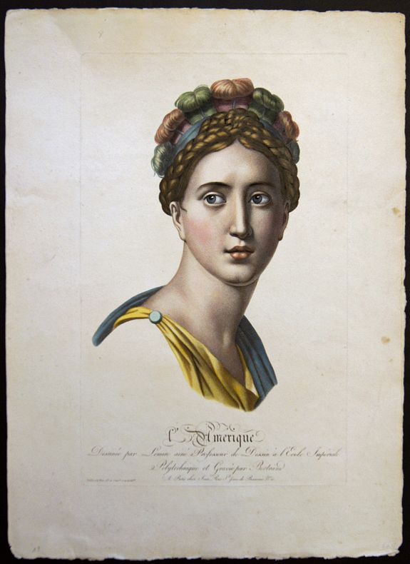 JEAN, L´ Amerique, Dessinée par Lemire aine Professeur de Dessine à l´ Ecole Imperiale, antique map, old maps