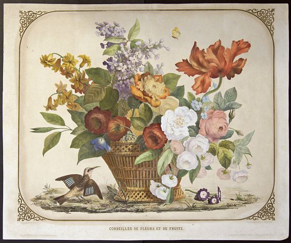 GAMBERT, E., Corbeilles de Fleures et de Fruits., antique map, old maps