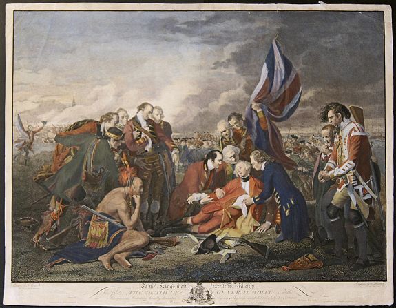 WOOLLETT, W., This plate, the death of General Wolfe, is with his gracious permition humply dedicated by his Mayestis most dutyfully subject & servant, antique map, old maps