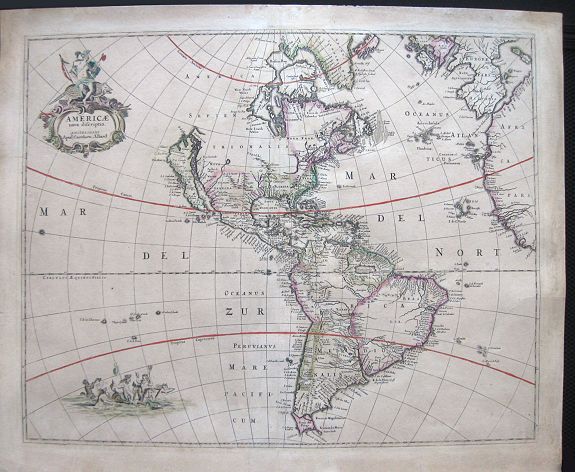 ALLARD, Carolum, Americae nova discriptio., antique map, old maps