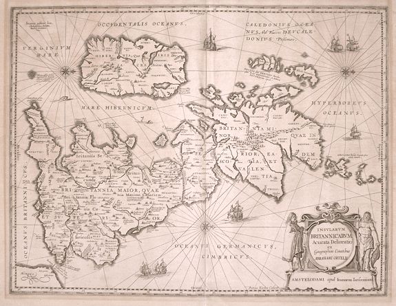 JANSSONIUS, J., Insularum Britannicarum Acurata Delineatio ex Geographicis Conatibus Abraham Ortelii., antique map, old maps