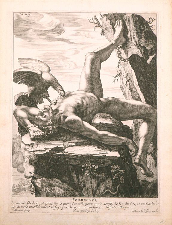 BLOEMAERT, Cornelis., Prométhée., antique map, old maps