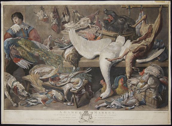EARLOM, Richard, A Game Market. In the Collection of His Grace the Duke of Newcastle., antique map, old maps