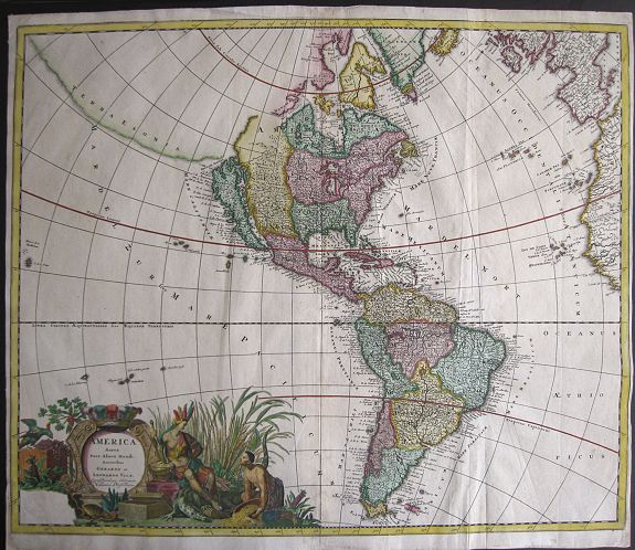 VALK, G. / L., America Aurea Pars Altera Mundi., antique map, old maps