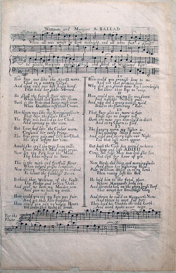 MALLET, D., William and Margaret - A Ballad., antique map, old maps