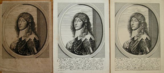DYCK, A. van, Set of 3 portraits of Rupert, Duke of Cumberland, antique map, old maps