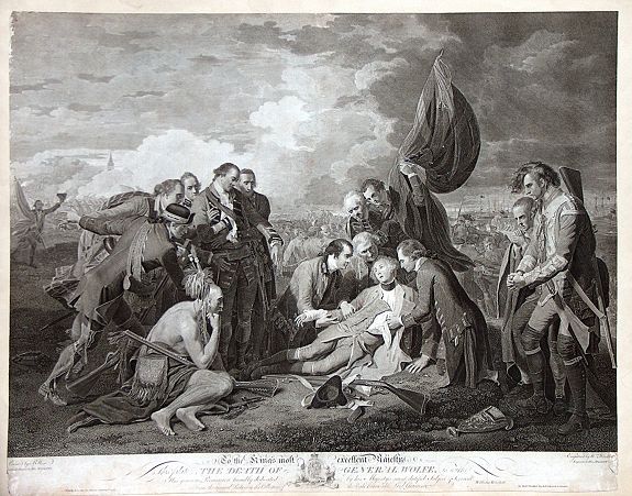 WEST, Woollett, The death of General Wolfe., antique map, old maps