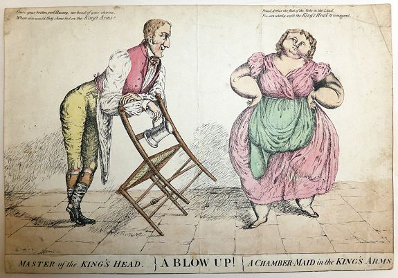 FORES, S. W., Master of the King's Head. } A blow up! { A Chamber-Maid in the King's Arms., antique map, old maps