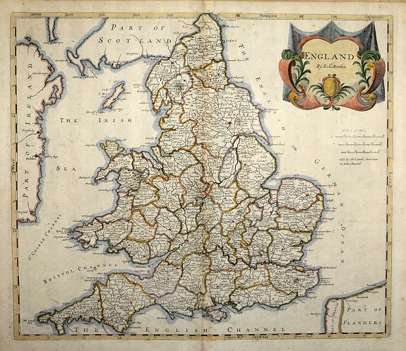 MORDEN, Robert, England by Robert Morden , antique map, old maps