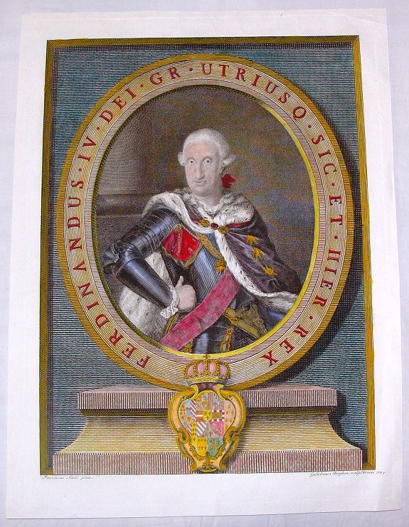 MORGHEN, G., Portrait of Ferdinand IV, King of Naples & Sicily., antique map, old maps