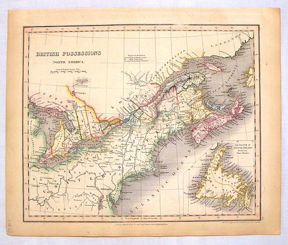DOWER, I., British Possessions (North America), antique map, old maps