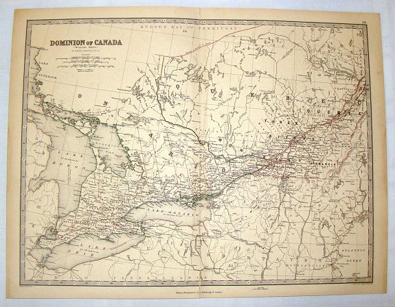 JOHNSTON, W. & A.K., Dominion of Canada (Western Sheet)., antique map, old maps