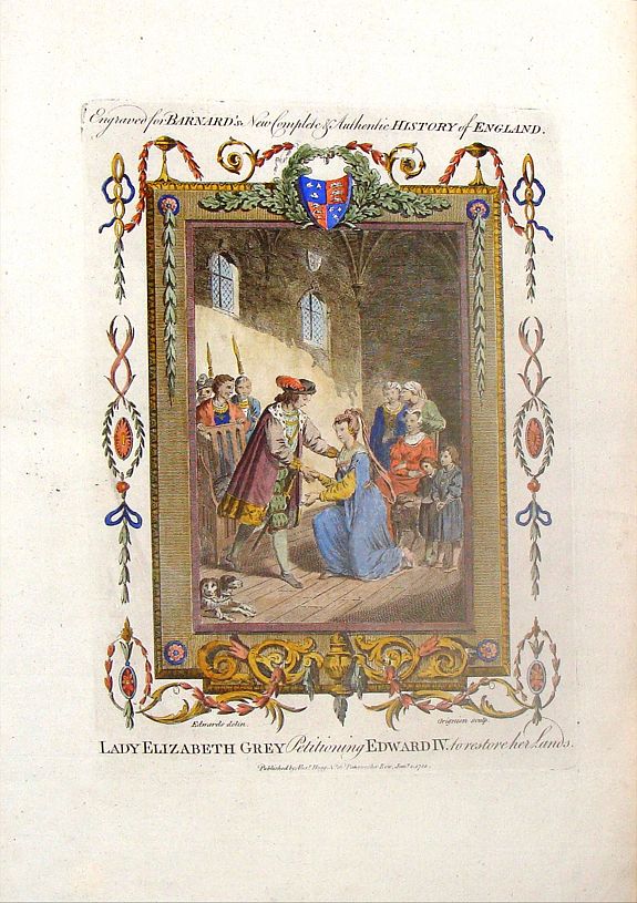 GRIGNION, Lady Elizabeth Grey Petitioning Edward IV To Restore Her Lands., antique map, old maps