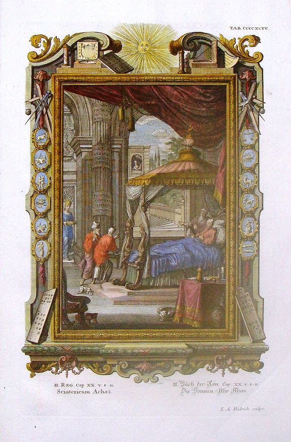 FRIDRICH, I. / SCHREUCHZER, J., Hezekiah Asks Isaiah - What Will Be the Sign?, antique map, old maps