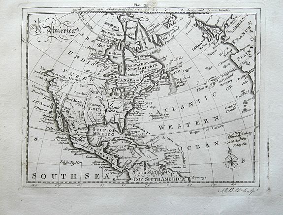 BELL, A., N. America., antique map, old maps