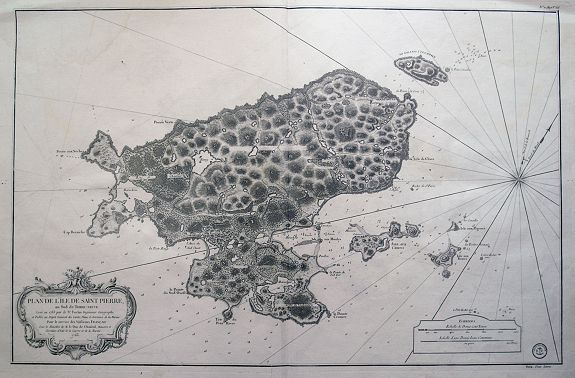 BELLIN, J. N., Plan de l´Ile de Saint Pierre au Sud de Terre-Neuve..., antique map, old maps