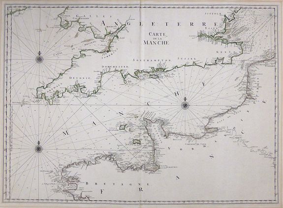 JAILLOT, H. / MORTIER, P., Carte de la Manche., antique map, old maps