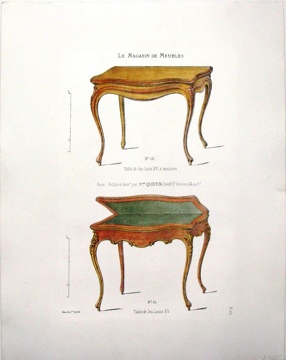 QUETIN, V., Le Magazin de Meubles, No. 2, pl. 62., antique map, old maps