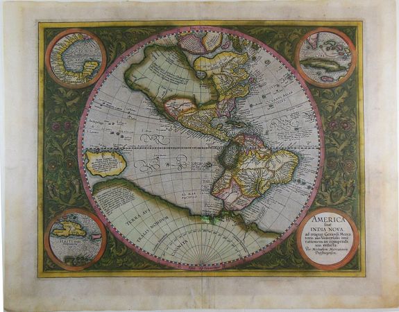 MERCATOR, G. / HONDIUS, J., America Sive India Nova., antique map, old maps