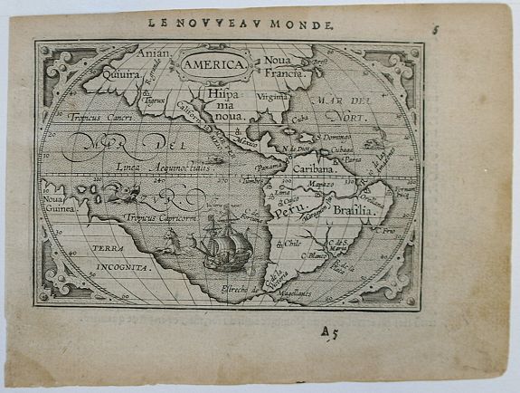 ORTELIUS, A.. / COIGNET, Western Hemisphere., antique map, old maps