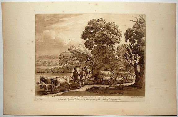 EARLOM, R., Shepherds With Cattle & Goats Meeting - Plate #41., antique map, old maps