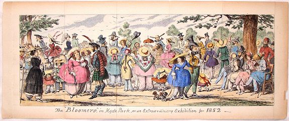 CRUIKSHANK, G., The Bloomers in Hyde Park., antique map, old maps