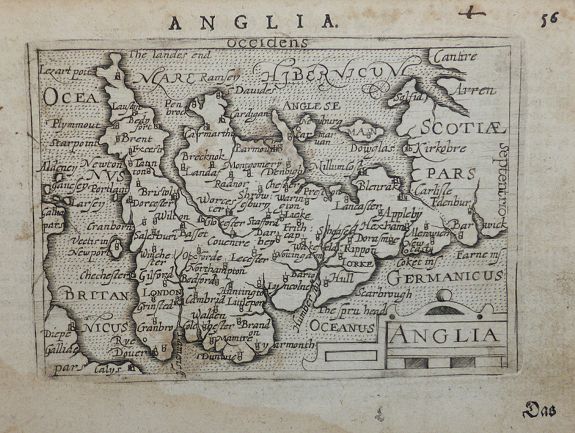 ORTELIUS, Abraham, Anglia., antique map, old maps